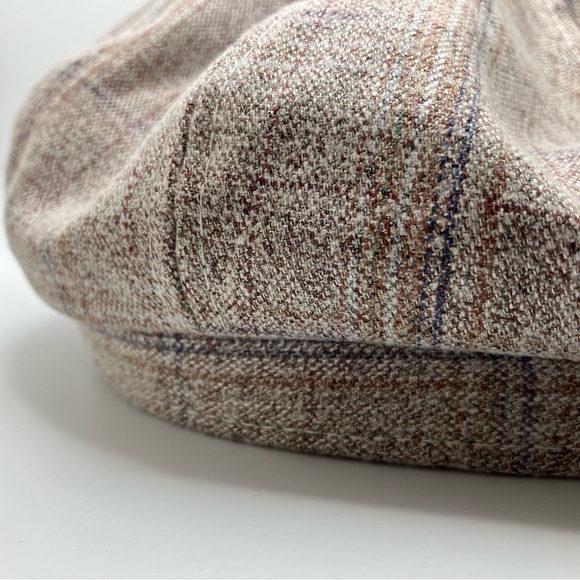 NWOT Cream/Plaid Retro Newsboy Hat - Picture 4 of 7